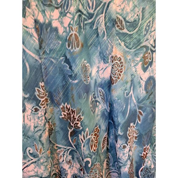 DressBarn 2 Piece Sleeveless‎ Dress with Sheer Top Teal and Brown Suit Size 16W - Picture 7 of 13